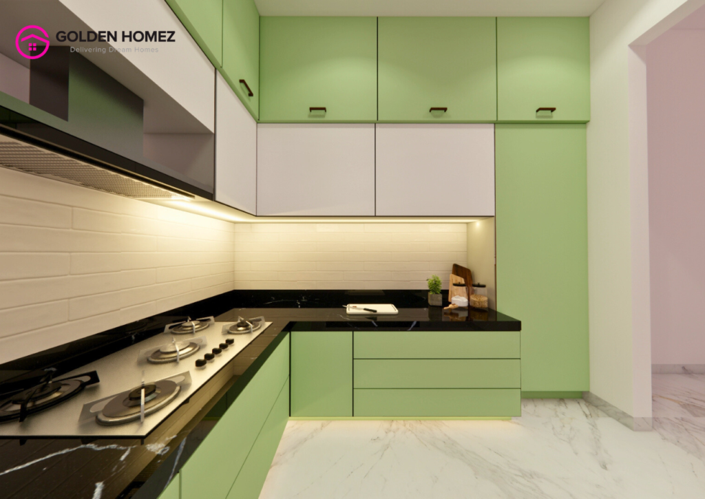 l shape kitchen platform design