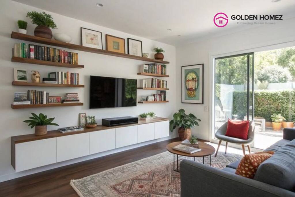 decorative wall shelves for living room
