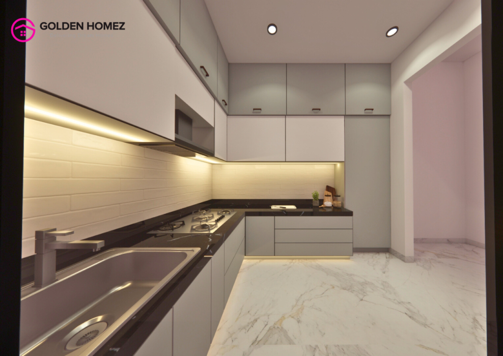 l shaped modular kitchen design